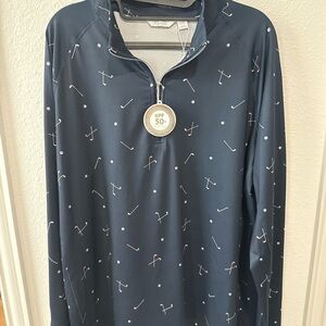 Lady Hagen Navy Quarter-Zip Pullover with Golf Accents